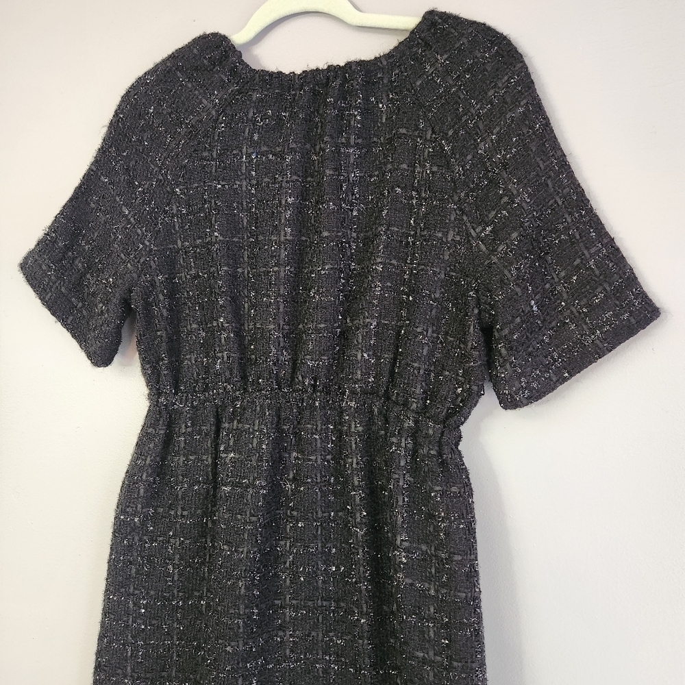 TUCKER for Target black short sleeve midi dress sparkle elastic waist size M - Picture 2 of 13